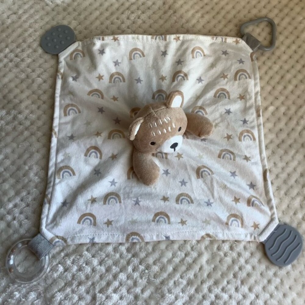 Modern Baby Brown Bear Baby Lovey Security Comfort Blanket